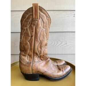 Tony Lama Cowboy Boots – Men’s 5.5 / Women’s 7 – Marbled Brown Leather